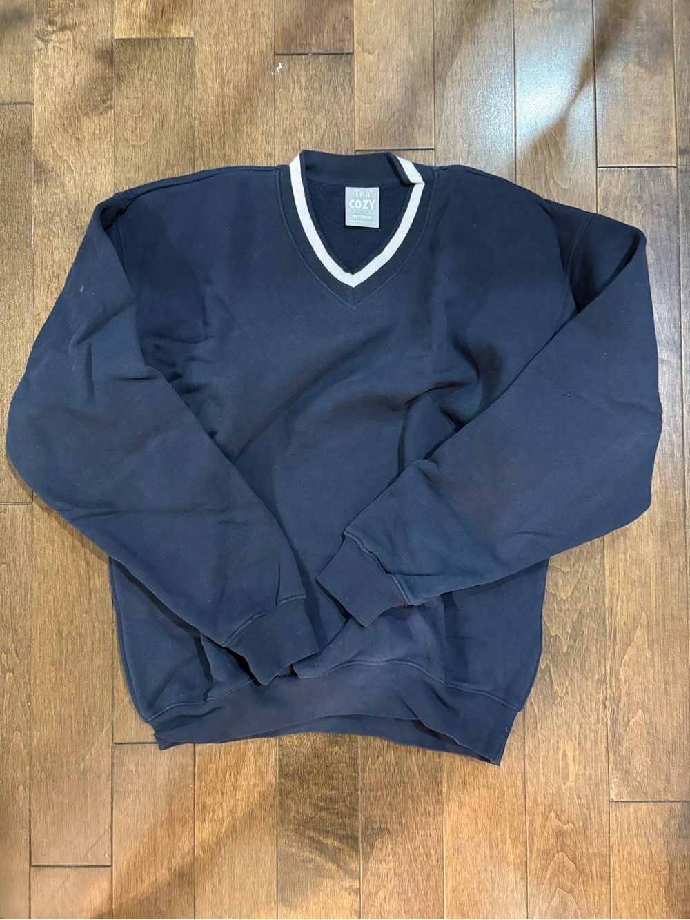 TNA Navy Blue V-Neck Sweater